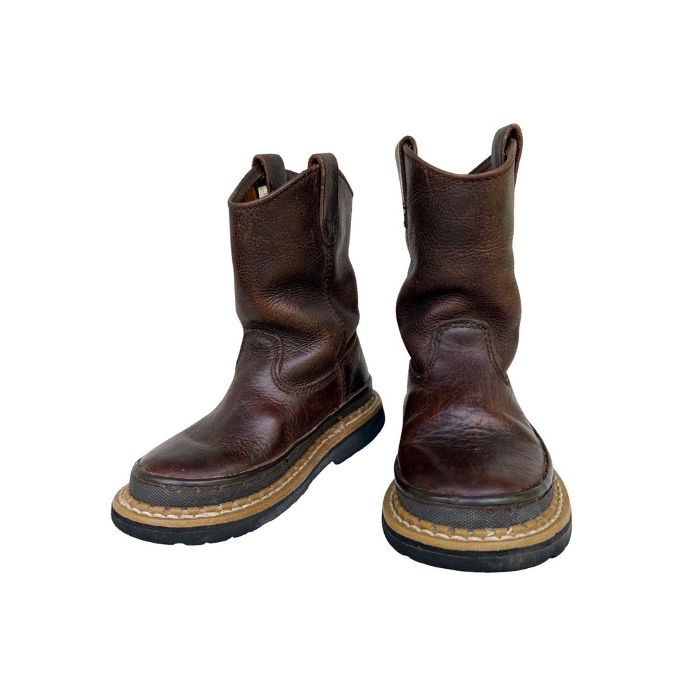 Georgia Boot Kids Little Georgia Giant Wellington Brown Leather Boots G204 10.5M